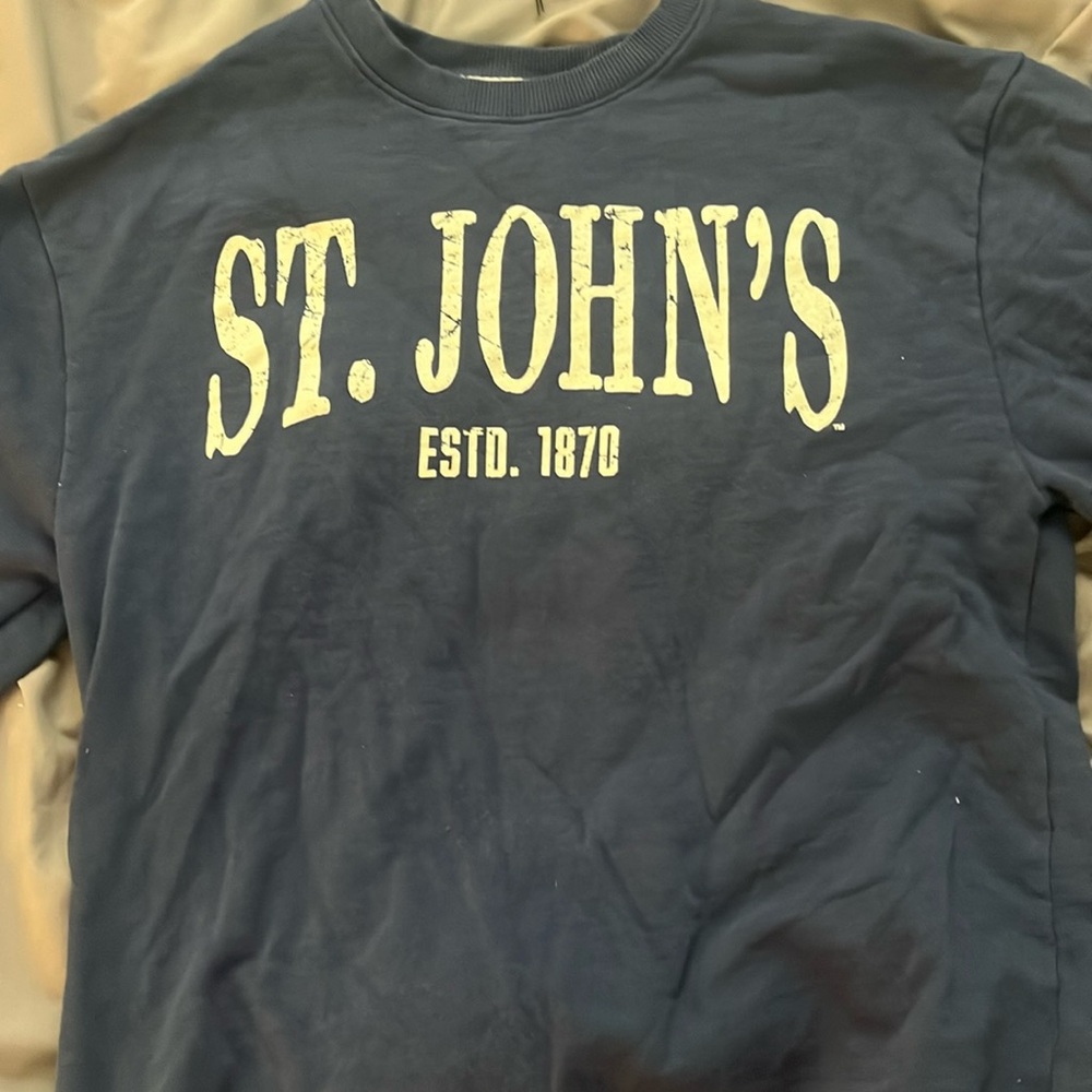 blue st. john’s crew neck size medium